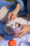 Amuse Tylla Lavender Morning & Noon Bowl - met Spork en Rekker - Transparant Tritan Deksel - Voor onderweg - Lekvrij - Paars - 150 + 450 ml