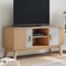 vidaXL - Tv-meubel - OLDEN - 114x43x57 - cm - grenenhout - grijs - en - bruin