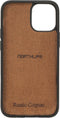 NorthLife - Geschikt voor iPhone 12 Mini - Leren Backcover hoes - Cognac