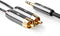 Nedis CATB22200GY10 - Kabel 3.5mm naar RCA - 100cm - Grijs