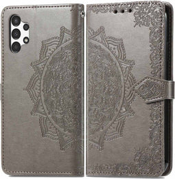 imoshion Hoesje Geschikt voor Samsung Galaxy A13 (4G) Hoesje Met Pasjeshouder - imoshion Mandala Bookcase - Grijs