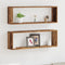 vidaXL - Wandplank - Set - van - 2 - Oude - hout - Engineered - hout - 80 - x - 15 - x - 26 - cm