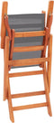 vidaXL - Tuinstoelen - inklapbaar - 4 - st - eucalyptushout - en - textileen - grijs