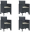 vidaXL - Tuinstoelen - met - Kussens - 4 - Stuks - Anthraciet - Poly - Rattan