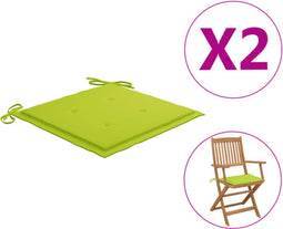 vidaXL - Tuinstoelkussens - 2 - st - 40x40x3 - cm - oxford - stof - felgroen