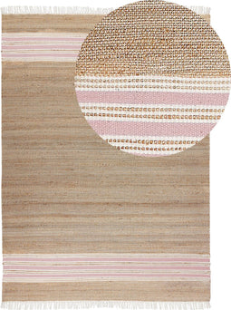 MIRZA - Modern vloerkleed - Beige/Roze - 160 x 230 cm - Jute