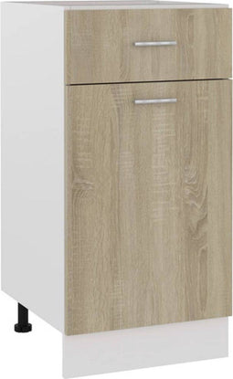 vidaXL - Onderkast - met - lade - 40x46x81,5 - cm - bewerkt - hout - sonoma - eiken