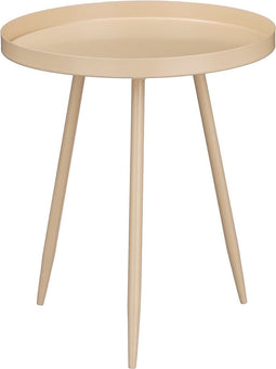 Mica Decorations Flores - Bijzettafel - H38 x Ø34 cm - Metaal - Beige