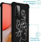 iMoshion Hoesje Geschikt voor Samsung Galaxy A72 Hoesje Met Koord - iMoshion Design Hoesje met Koord - Wit / Zwart / Woman Flower Black