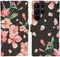 iMoshion Hoesje Geschikt voor Samsung Galaxy S23 Ultra Hoesje Met Pasjeshouder - iMoshion Design Softcase Bookcase - Zwart / Blossom Watercolor Black