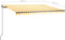 vidaXL - Luifel - automatisch - met - LED - en - windsensor - 400x300 - cm - geel - en - wit