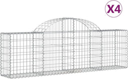 vidaXL - Schanskorven - 4 - st - gewelfd - 200x30x60/80 - cm - gegalvaniseerd - ijzer