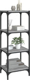 vidaXL - Boekenkast - 40x33x100 - cm - hout - en - staal - grijs - sonoma - eikenkleur