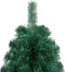 vidaXL - Kunstkerstboom - met - verlichting - en - kerstballen - half - 210 - cm - groen