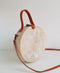 DUA Bali tas - Ronde rieten clutch - 25 cm diameter - Wit