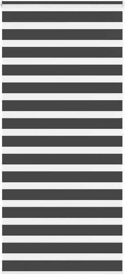 vidaXL - Zebra - rolgordijn - 115x200 - cm - stofbreedte - 110,9 - cm - zwart