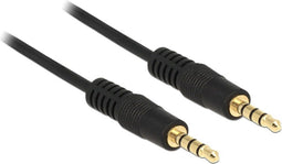 3,5mm Jack 4-polig audio/video kabel AWG24 / zwart - 2 meter