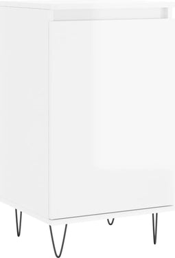 vidaXL - Dressoir - 40x35x70 - cm - bewerkt - hout - hoogglans - wit