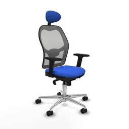 Piqueras y Crespo 2D086N1 - Bureaustoel - Verstelbare hoogte met hoofdsteun - Blauw