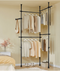 SoBuy KLS03-II-SCH - Open Kledingrek - Verstelbaar 124-226 x 200-295 cm - Zwart - Metaal - Vrijstaand