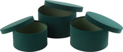 J-Line doos Rond Plat - fluweel/papier - groen - 3 stuks