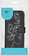 iMoshion Hoesje Geschikt voor Samsung Galaxy A51 Hoesje Met Pasjeshouder - iMoshion Design Softcase Bookcase - Wit / Zwart / Woman Flower Black