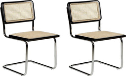 CORDOVA - Eetkamerstoel - Zwart - Rotan