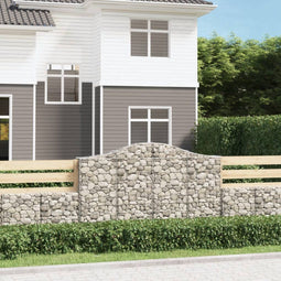 vidaXL - Schanskorven - 4 - st - gewelfd - 200x30x120/140 - cm - ijzer