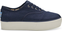 TOMS Cordones Boardwalk - Dames Sneakers - Canvas met platformzool - Navy - Maat 37