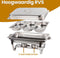Alora Chafing Dish chrome 3 bakken - voedsel verwamer - voedsel warmhouden - met deksel - buffetwarmer - roestvrij staal - chrome - warmhoudplaat - bain maria - warmhoudbakken - Warmhoudschalen
