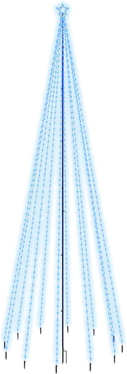 vidaXL - Kerstboom - met - grondpin - 732 - LED's - blauw - 500 - cm