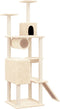 vidaXL - Kattenmeubel - met - sisal - krabpalen - 168 - cm - crèmekleurig