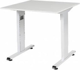 Verstelbaar Bureau - 80x80 wit - wit frame