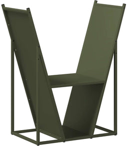 vidaXL - Brandhoutrek - 69,5x35x81 - cm - koudgewalst - staal - olijfgroen