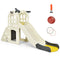 Coast - Kinderschuifset - 6-in-1 met klimmuur tunnel basketbalmand en telescoop - Geel 189,5 x 83 x 98 cm