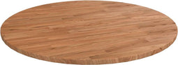 vidaXL - Tafelblad - rond - Ø90x1,5 - cm - bewerkt - massief - eikenhout - lichtbruin