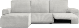 Hoes voor chaise longue met korte armleuning links Eysa JAZ Wit 120 x 120 x 360 cm