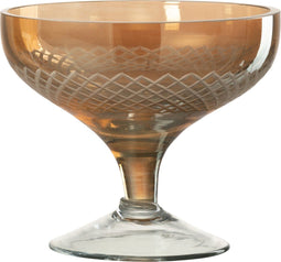 J-Line glas Voet Rond - drinkglas - goud - 4 stuks