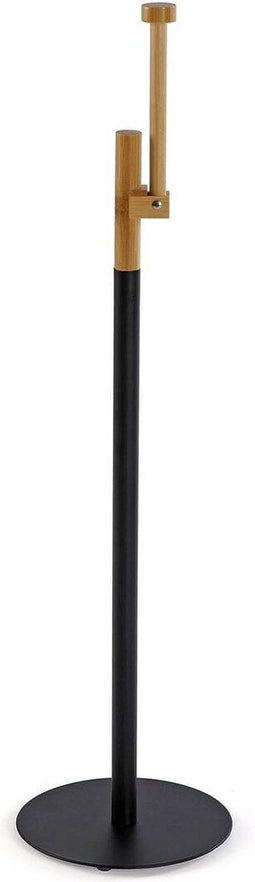Toiletrolhouder Versa River Zwart Metaal Bamboe 16,8 x 54,5 x 16,8 cm