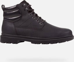 GEOX U ANDALO Dames Veterboots - Gevet leer - Zwart - Maat 44