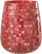 J-Line windlicht Mozaiek Driehoek - glas - rood/roze - large