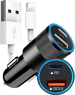 USB A USB C Autolader - USB A Kabel
