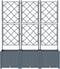 vidaXL - Tuinbak - met - Trellis - 3 - stuks - Lichtgrijs - 120x40x143 - cm