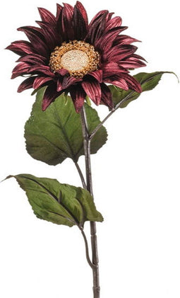 Kunstbloem sunflower velvet burgundy, 78 cm