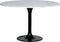eettafel marmer rond wit 120x76 cm