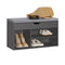 SoBuy Schoenenkast - Zitvlak - 80 x 30 x 46 cm - Zwart/Grijs