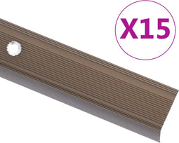 vidaXL Trapneuzen L-vormig 15 st 134 cm aluminium bruin