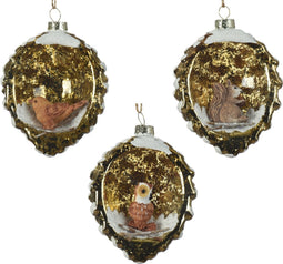 dennenappel glas d5h7 cm bruin kerst