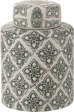 J-Line urne decoratief Kousa - porselein - blauw/wit - small