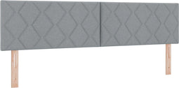 vidaXL - Hoofdbord - met - Diamantblokontwerp - in - Lichtgrijs - - - 180 - cm - Stof